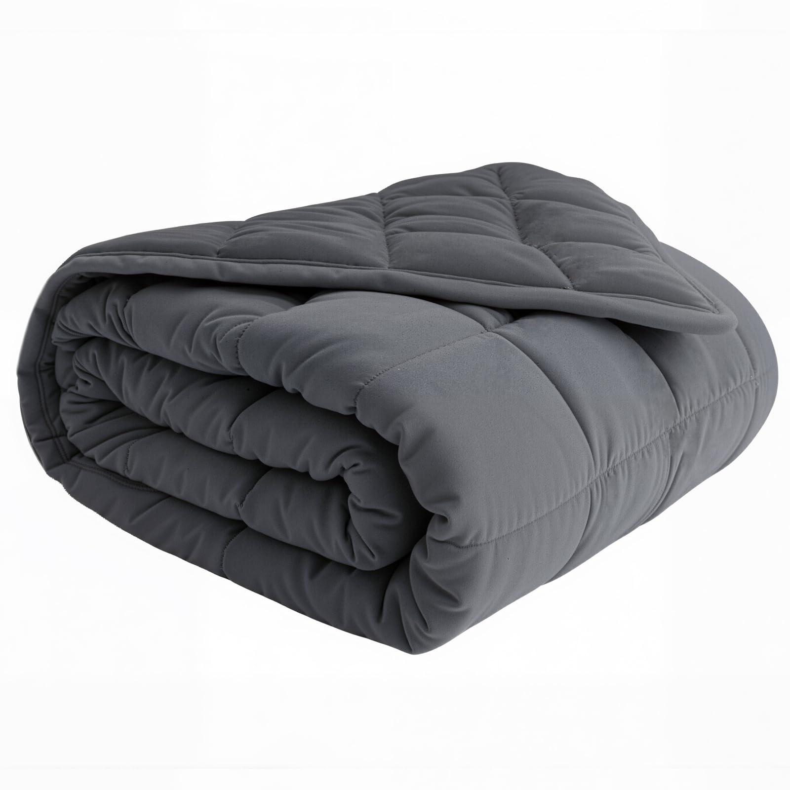 HOELLL Weighted Blanket(60''x80'' 20lbs,Queen Size),Adults Heavy Blanket with Premium Cozy Cotton and Natural Glass Beads,Dark Grey