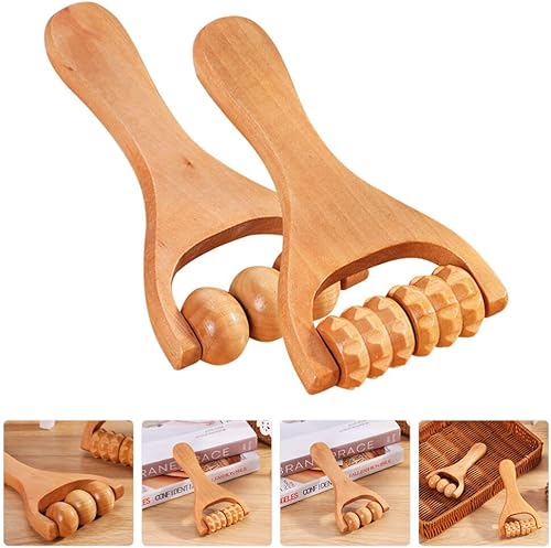 Miniatura 9 de Ciieeo Rodillo de masaje de madera, herramienta de masaje de cuentas de madera, herramienta de masaje de cuentas de madera para alivio de tejidos de