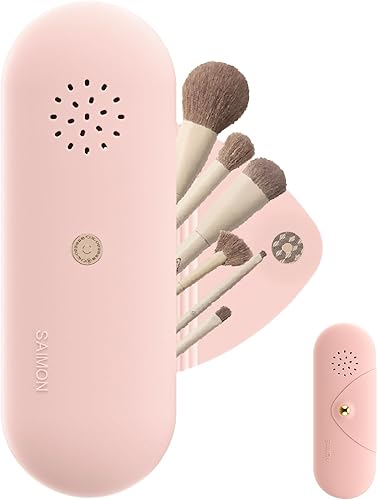 SAIMON Soporte para brochas de maquillaje de viaje, estuche organizador de maquillaje, bolsa de cosméticos, organizador de artículos de tocador,