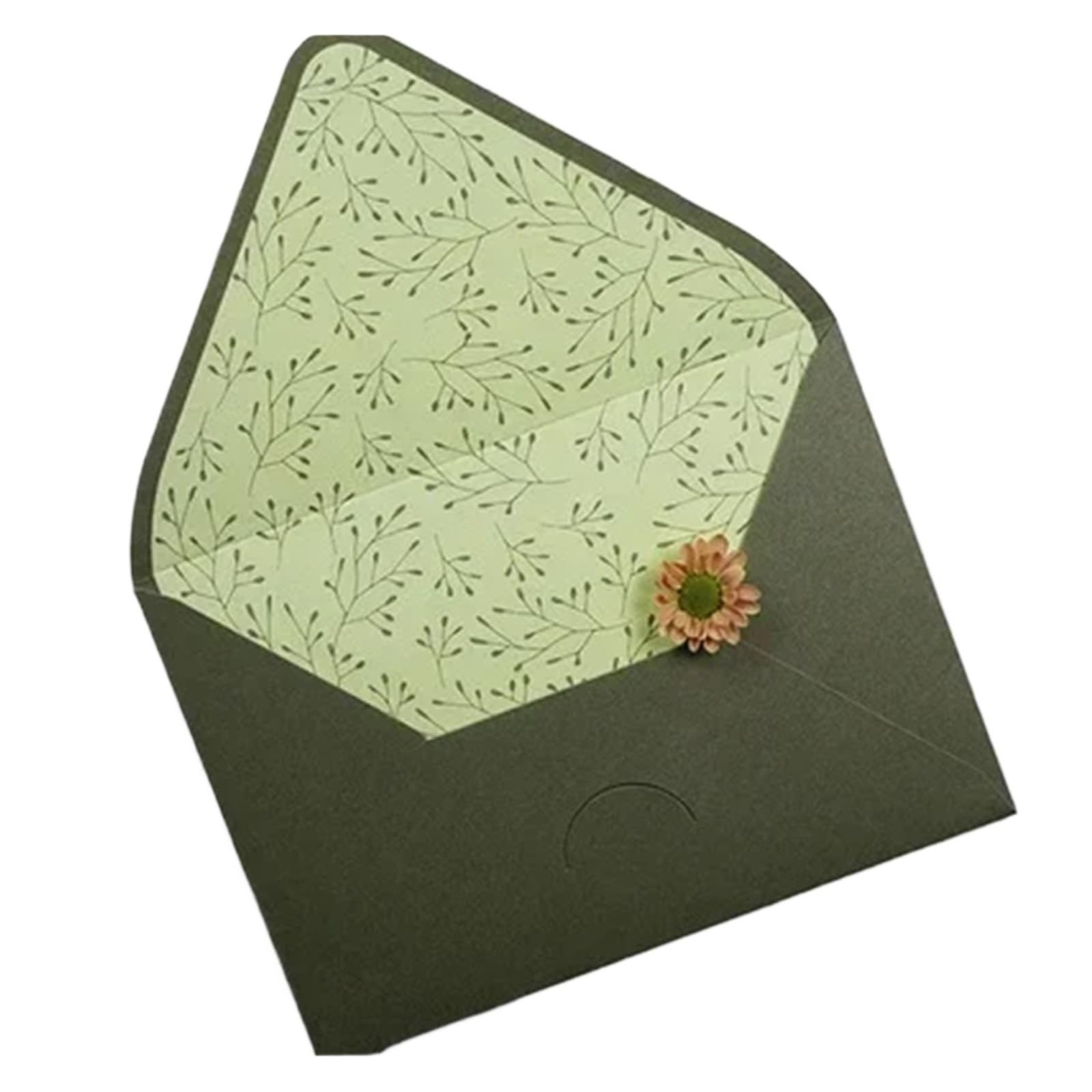 Zaproszenia ślubne, Wedding Invitation Envelopes Avocado Green 160x113.0 mm Pack Of 10 Pcs(Style1)