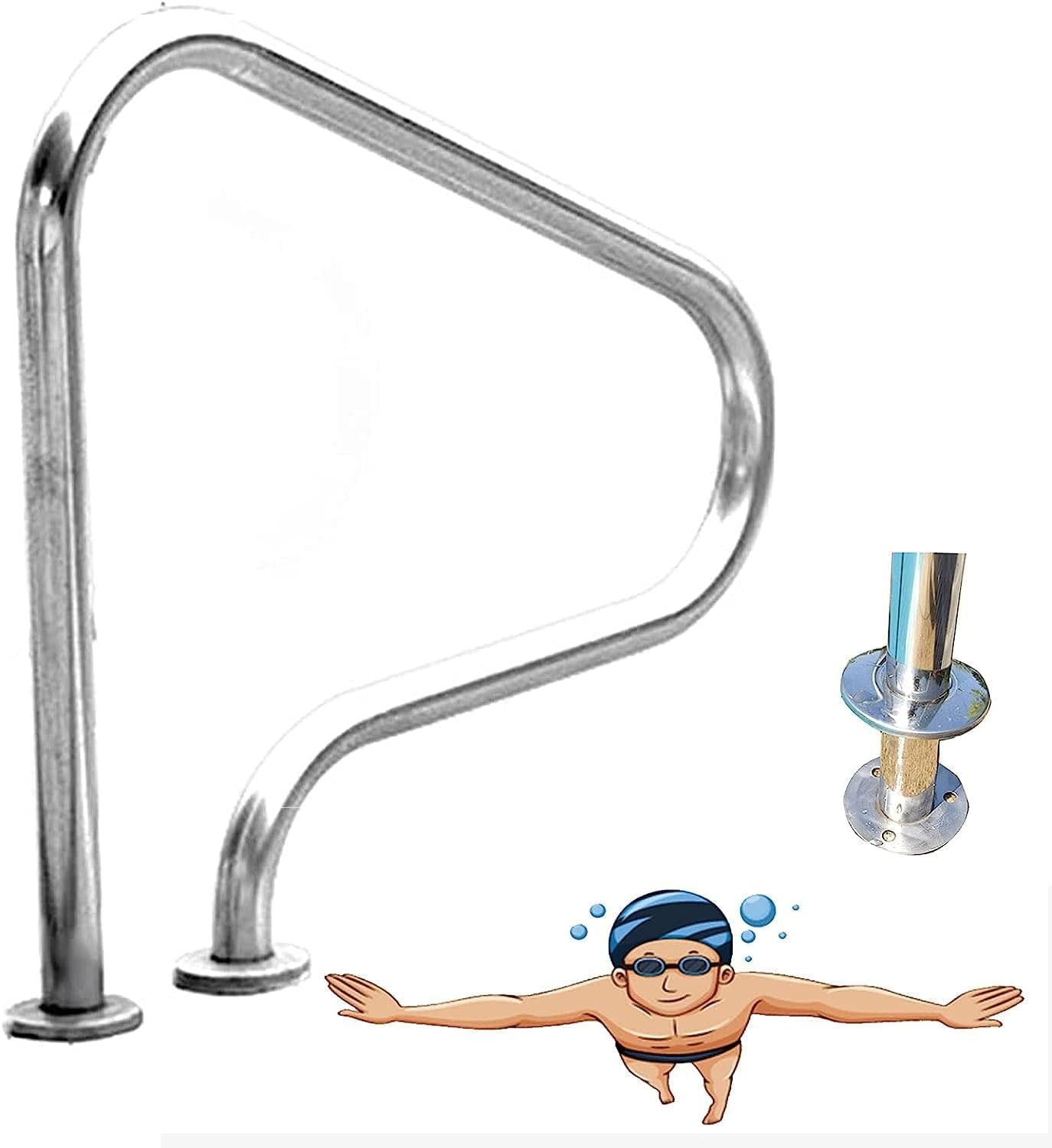 Main courante de piscine en acier inoxydable poignée sécurité 80x80