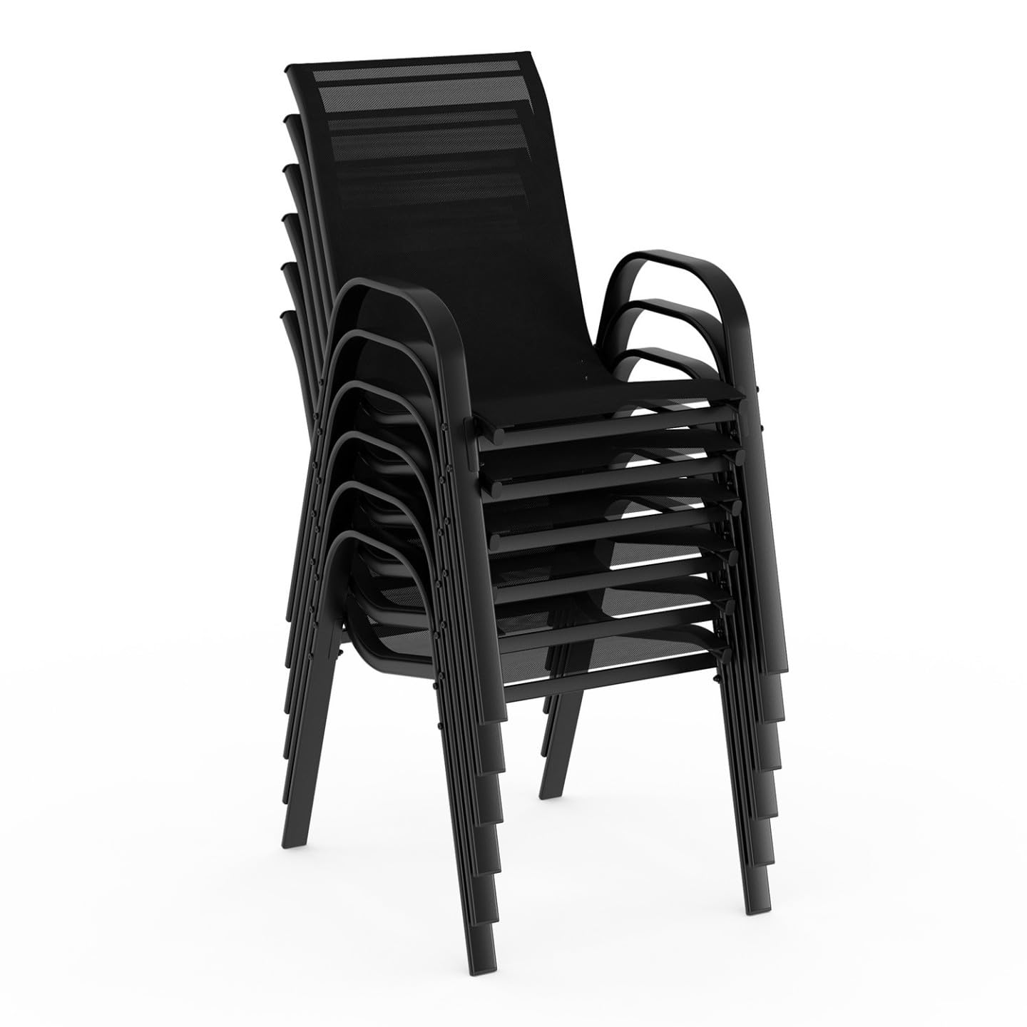IDMarket - Salon de Jardin Madrid Table 240 CM et 10 chaises empilables Noir