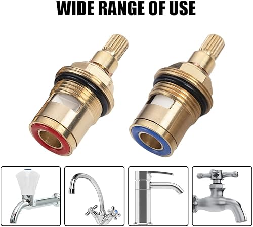 Miniatura 5 de Válvulas de grifo de repuesto de 12 pulgada de cuarto de vuelta, cartucho de disco de cerámica de latón, válvulas de grifo, repuesto para grifo