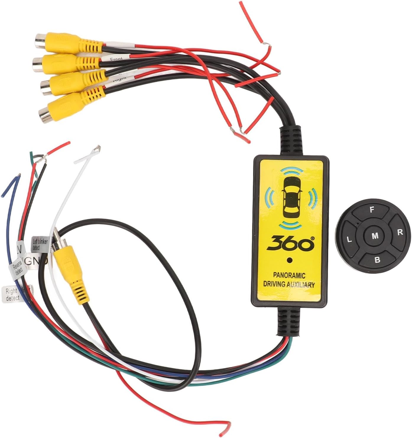 4 in 1 Backup Camera Switcher, 4 Input 1 Output Video Splitter for Cars Trucks SUVs with Wireless Remote Control MCU Intelligent Circuit