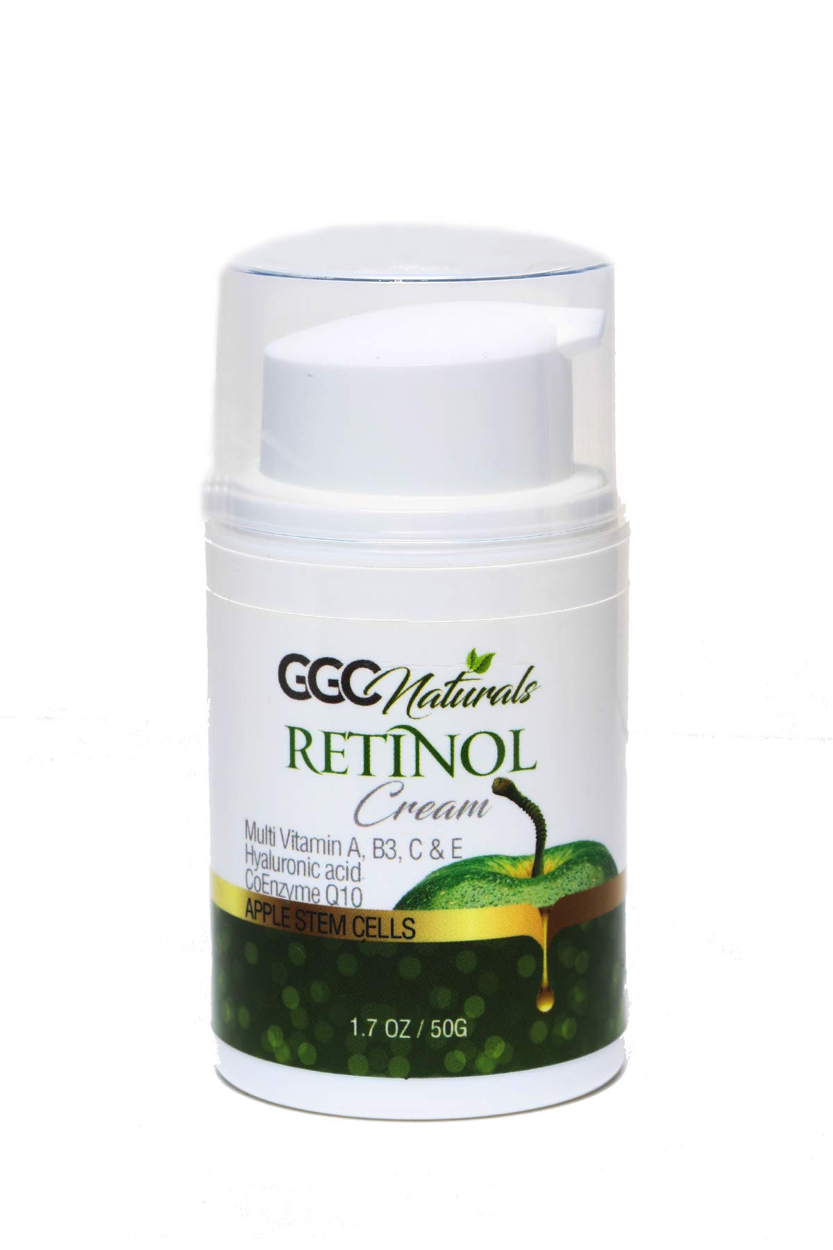 GGC Naturals Retinol Cream - Retinol Moisturizer for Face and Eye Area, Anti Aging Cream - With Vitamin C, Sodium Hyaluonate, Jojoba Oil, Vitamin E. Fights the Appearance of Wrinkles, Fine Lines. Best Day and Night Moisturizer Cream 1.7 fl oz