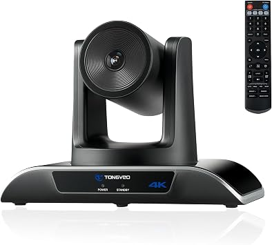 TONGVEO 4K PTZ Camera with AI-Powered Auto-Tracking & Gesture Control 5X Digital Zoom USB 3.0 120-Degree Wide-Angle PTZ Webcam for Video Conference YouTube/Teams/Zoom Meeting Live Streaming