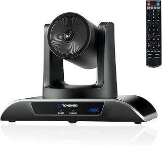 TONGVEO 4K Conference Room PTZ Camera AI-Tracking & Gesture Control USB 3.0 | 120°FOV 5X Digital Zoom AI-Powered Video Conference, Zoom, Teams, Skype, Youtube Live Streaming & Remote Meeting Compatible