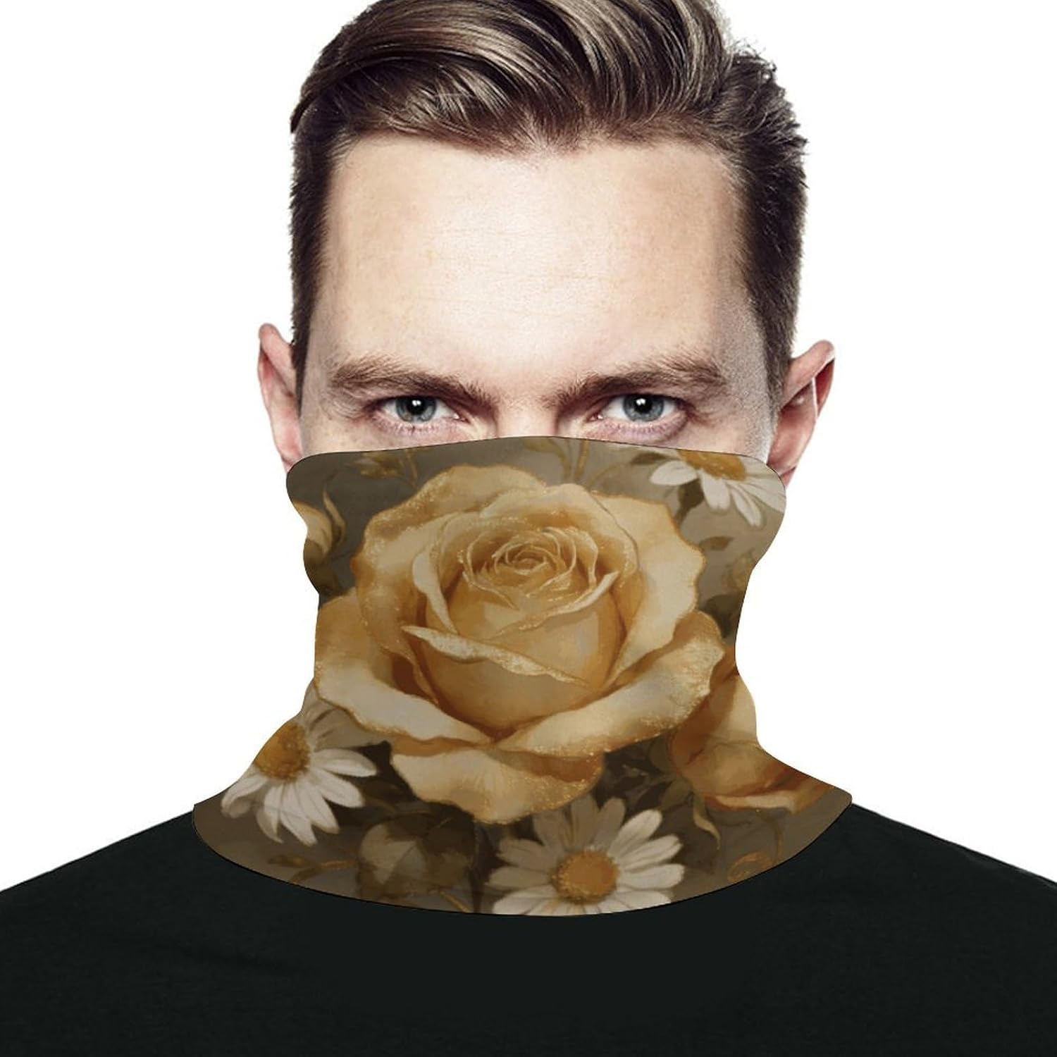Vintage Floral Neck Gaiter Face Mask for Men And Women Breathable Dustproof Face Cover Scarf for Outdoor Sports Sun Protection Bandana for Fishing Hiking