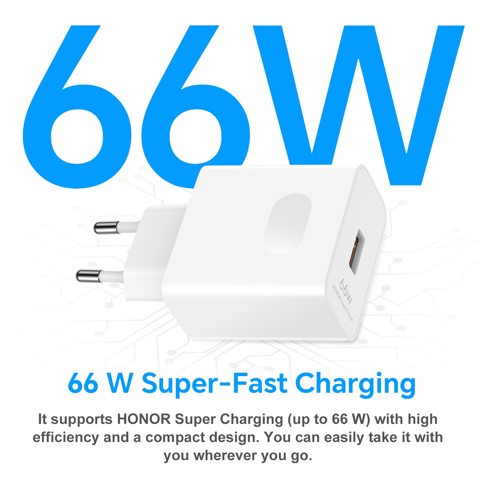HONOR 66W SuperCharge Caricabatterie con Cavo di Ricarica USB