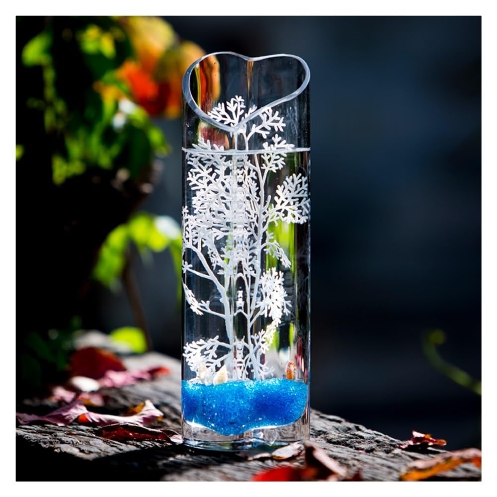 Aquarium Kleines Goldfisch-Aquarium aus Glas, Mini-Tisch-Aquarium, romantisch, kreativ, herzförmig(8 * 28cm)