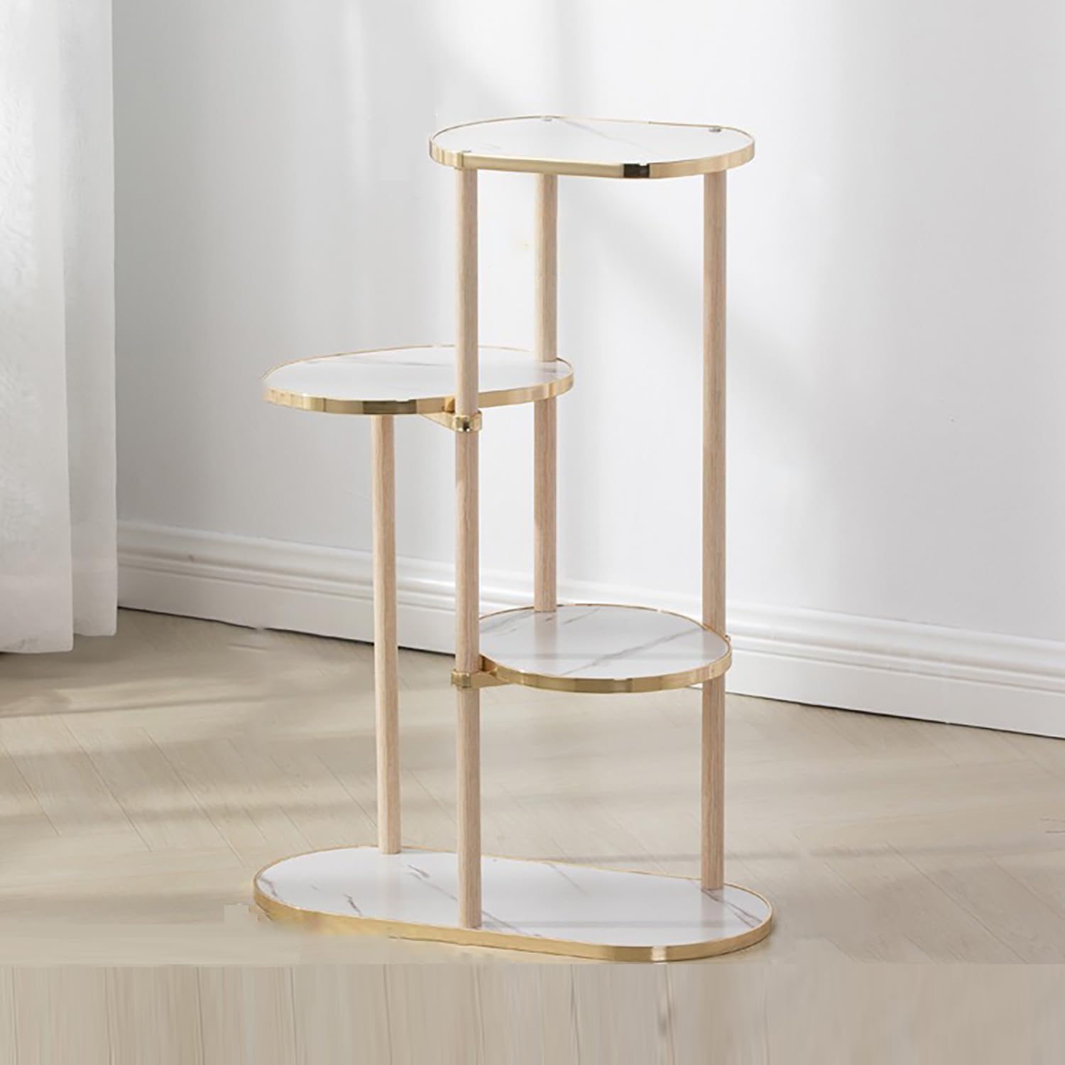 Étagère à fleurs décorative en bois beige pour sublimer vos plantes d'intérieur