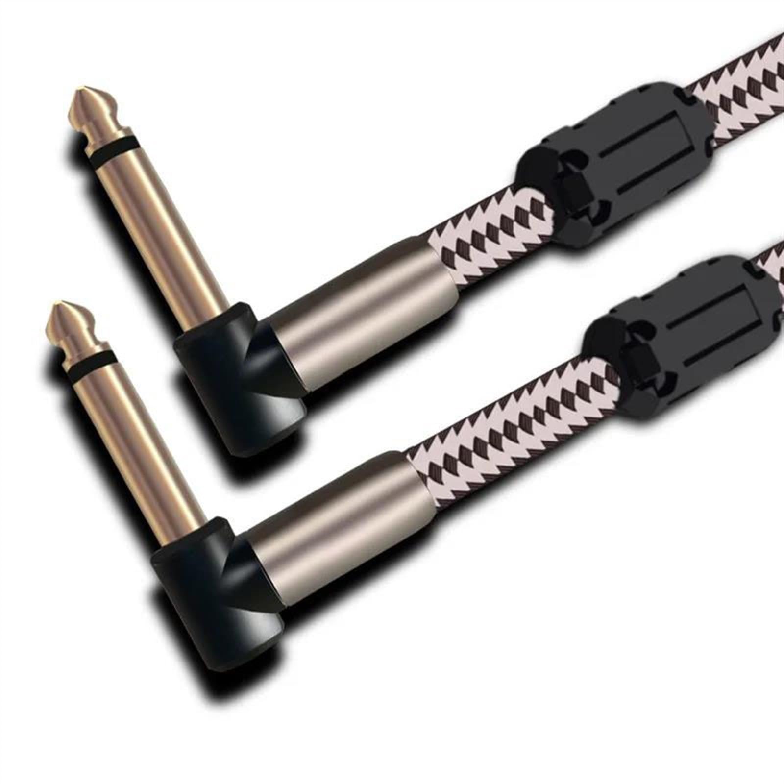 Câble de Audio Professionnel Câble Haut De Gamme 6,35 Mm Mâle Vers Mâle Pour Guitare Électrique Orgue Coudé 1/4 Pouce TS Jack Vers Jack(White,3meter)