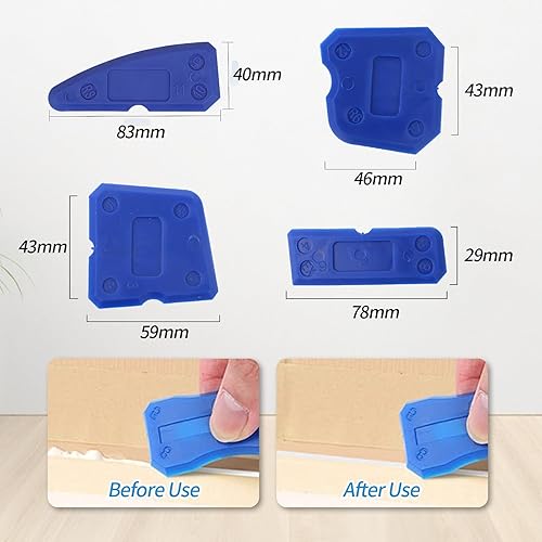 Miniatura 2 de Juego de herramientas de calafateo de silicona de 8 piezas, kit de herramientas de acabado de calafateo para lechada, sellador y acabado de