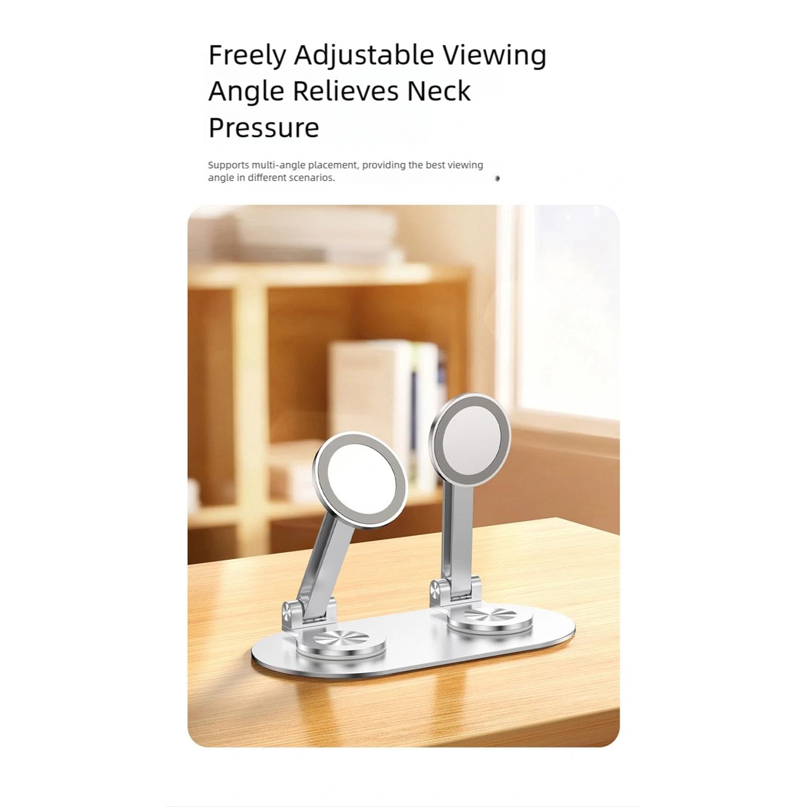 Soporte portátil de doble posición para teléfono 360, gris