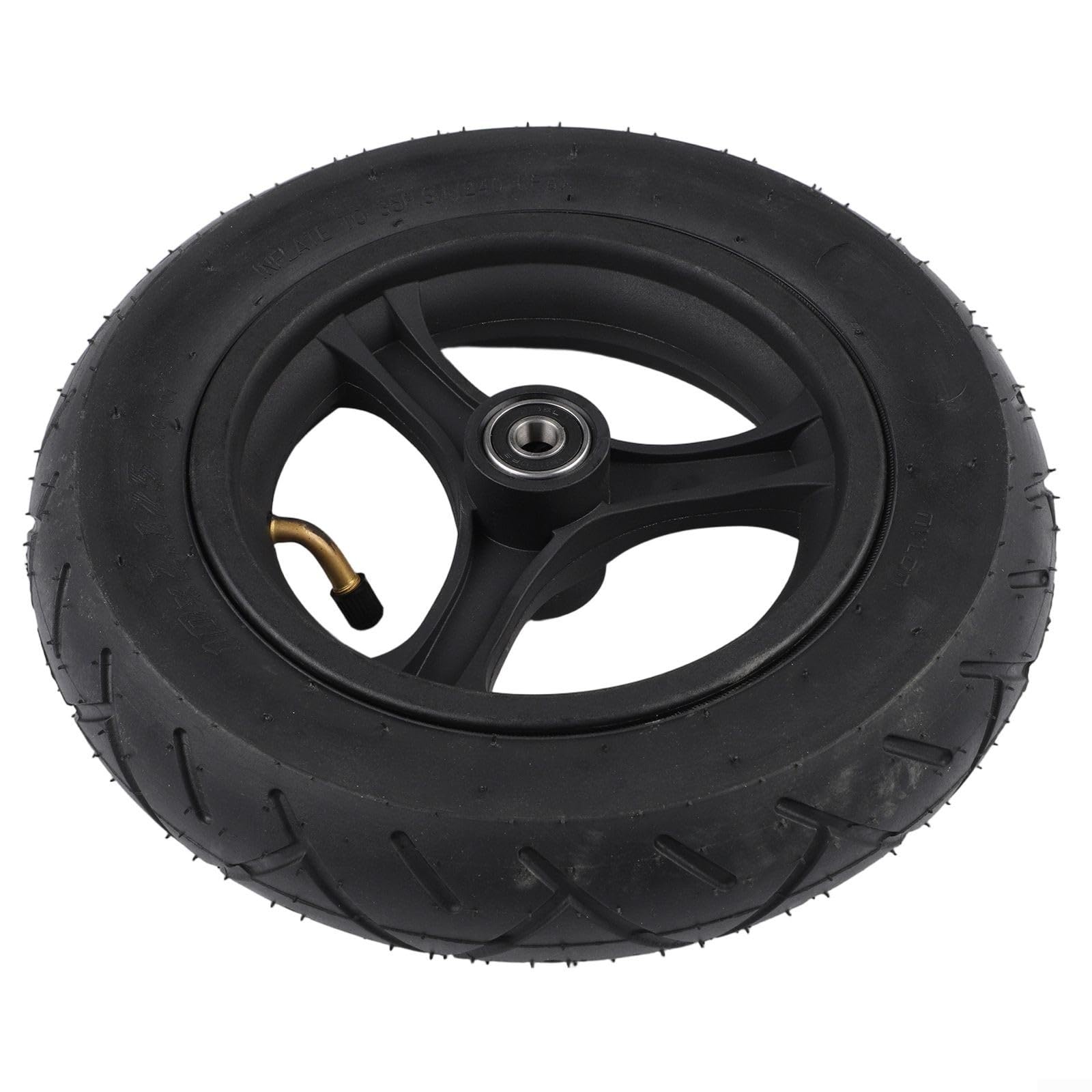 1 PCS 10 Inch Pneumatic Tire Wheel with Hub, 10x2.125 Inner Tube and Outer Tire Set, Rubber Scooter Parts for Electric Scooter Replacement, Black