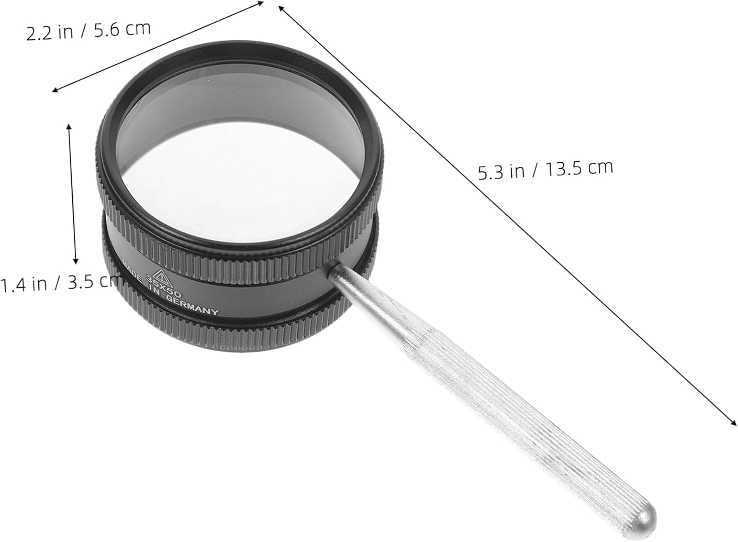 DOITOOL Optical Handheld Magnifier 35X Loupe with Glass Lens for Jewelry Repair Antique Inspection and Detailed Viewing Includes Cleaning Cloth