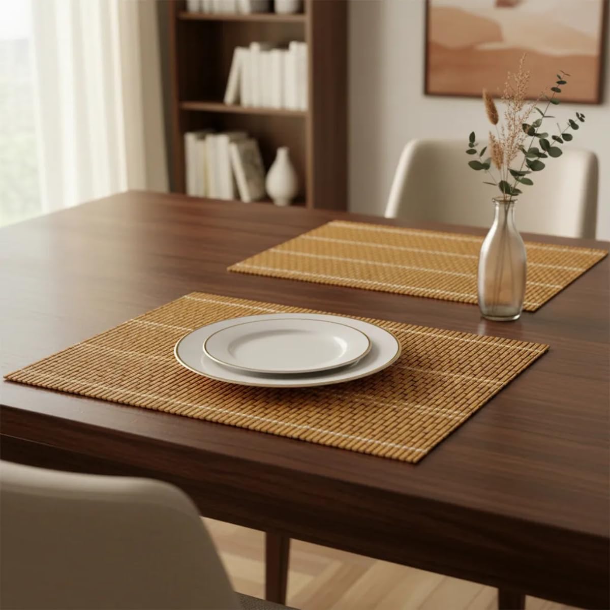 Jogo Americano de Mesa Bambu Retangular 45x30cm Kit 4 Lugares – Sousplat Suplast Jantar