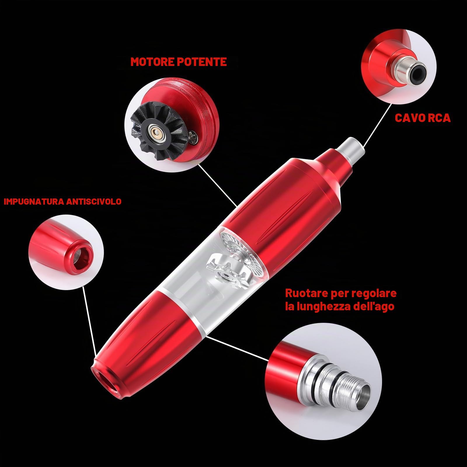 Kit pistola per microblading, per sopracciglia, set professionale con penna per tatuaggio e matita per sopracciglia, per microblading, macchina per tatuaggio trucco semipermanente con 50 aghi per