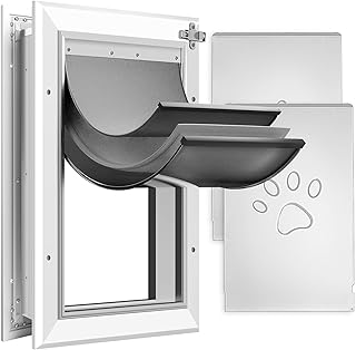 [Petoasis] 3-Flaps Heavy-Duty Dog Door, Rust Proof Aluminum Alloy Frame, Extreme Weather Dog Door