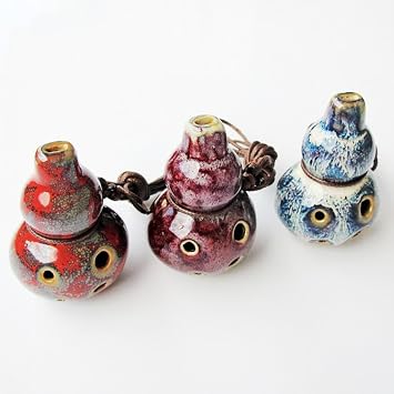 Six Holes Ocarina Alto C Ceramic Ocarinas Instrument C Key for Beginner, Color Ocarina Wood Wind Instrument 2.8 * 1.6in(01)