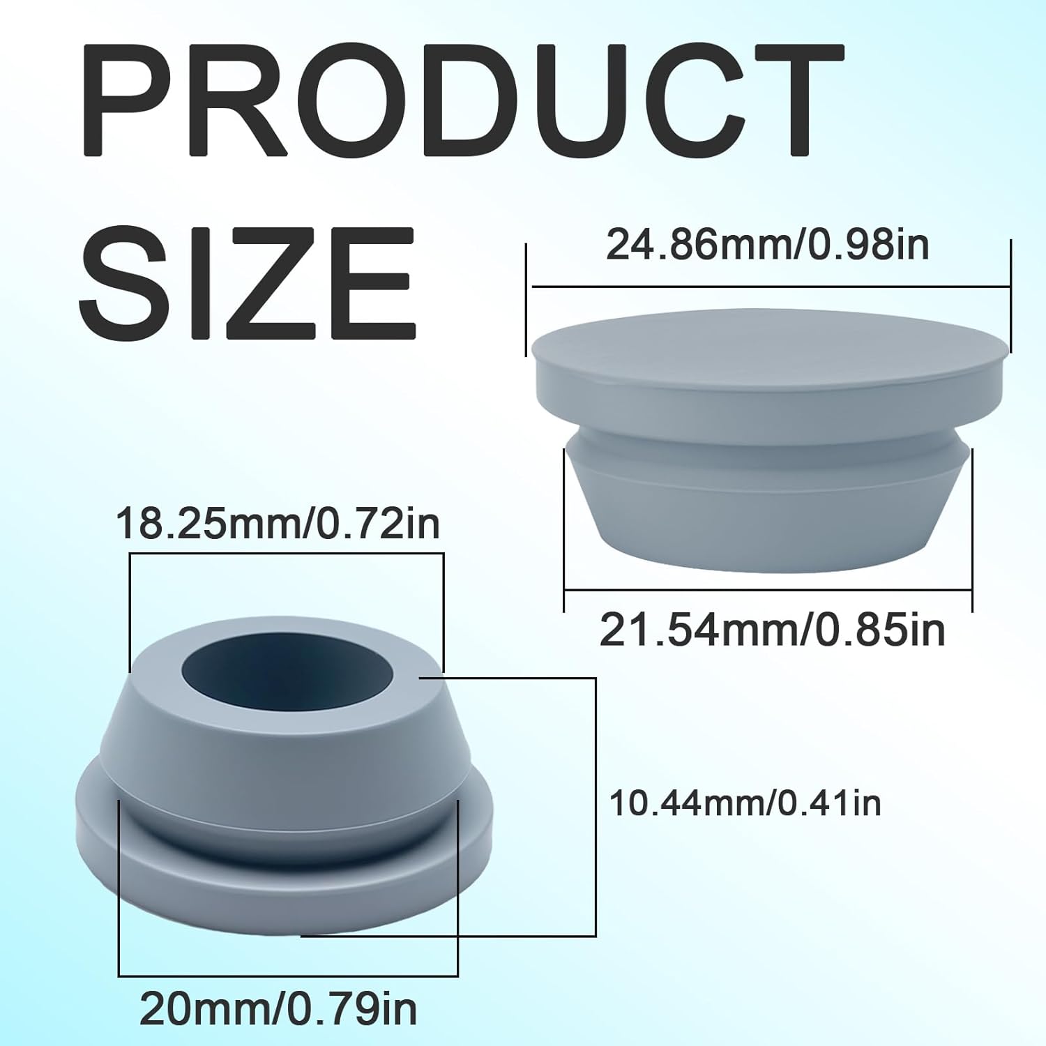 20MM (0.78IN) Hole Plug，Portable air Conditioner Drain Plug,Portable ac Drain Plug，Drain Hole Plug 20 mm Rubber Accessories for mini Split Window AC Outdoor Unit Parts， 5 Pieces，Grey