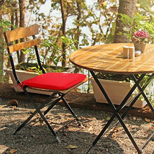 Gueglsa Outdoor Indoor Waterproof Seat Cushions,16X16 Inches Patio Chair Cushion With Ties,Machine Washable Seat Pad For Home Garden Kitchen Dining Office Chair,Set Of 2, Red #TOP4