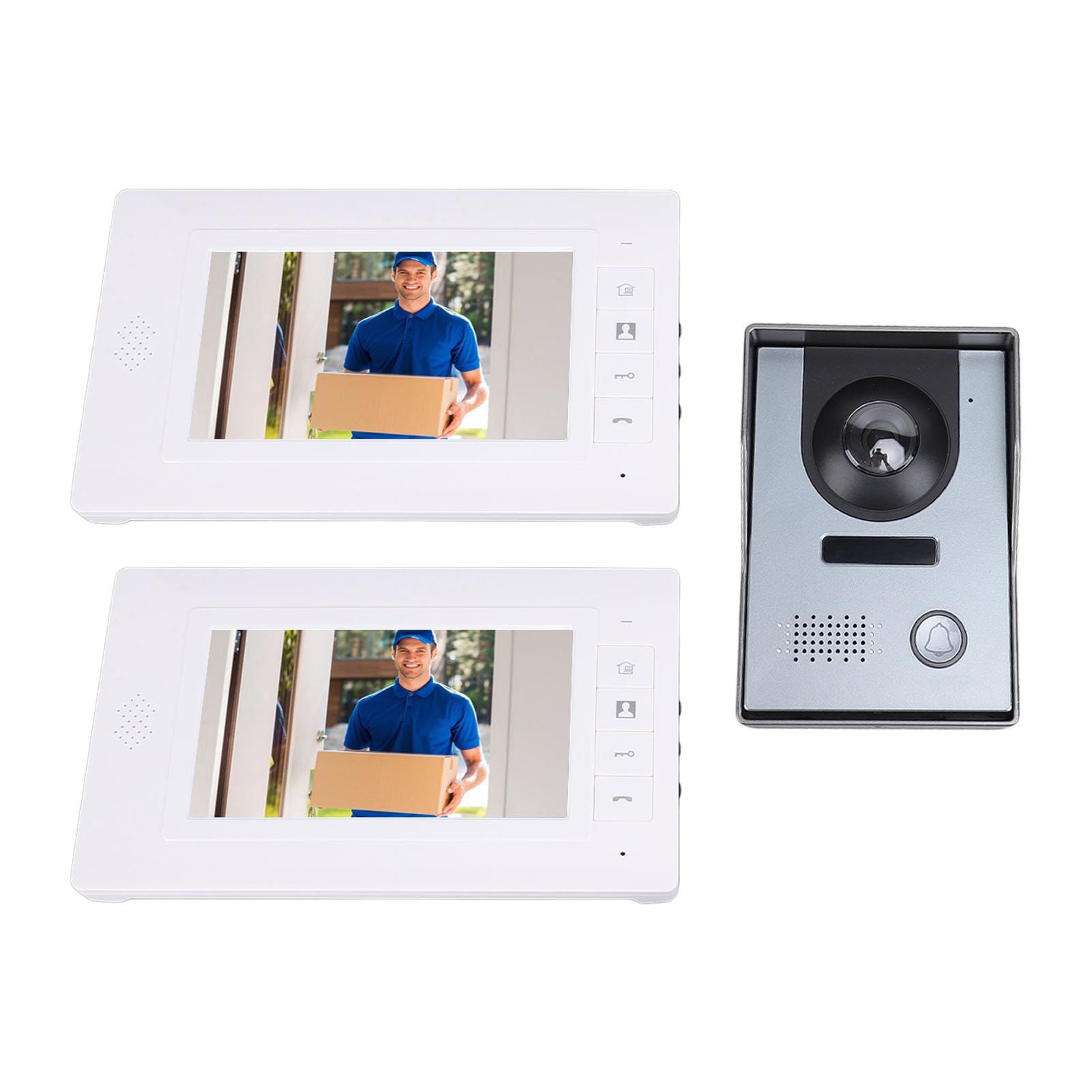 Elprico de Videoportero de 7 Pulgadas, Intercomunicador con Cable de Doble Vía para Villas, Casas, Oficinas con Cámara de Timbre de Vídeo de 7 Pulgadas (Enchufe de la UE)