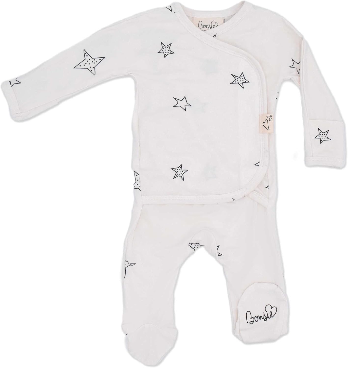 Bonsie Skin to Skin Babywear Footie White Baby Footed