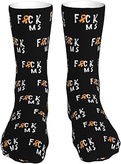 Fuck Ms Multiple Sclerosis Awareness Casual Calf Socks for Men's and Women's Soft Comfortable Winter Warm