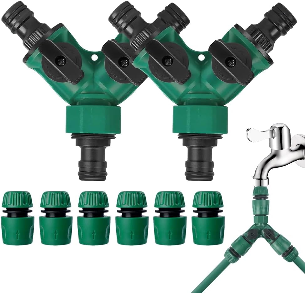 Lot de 2 répartiteurs de robinet 2 voies 3/4″ mizikuu