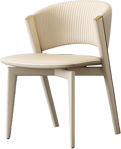 Sillas de comedor de cocina con cuero, sillas de comedor con cómodo asiento tapizado con patas de metal, respaldo curvado, silla de cocina para sala