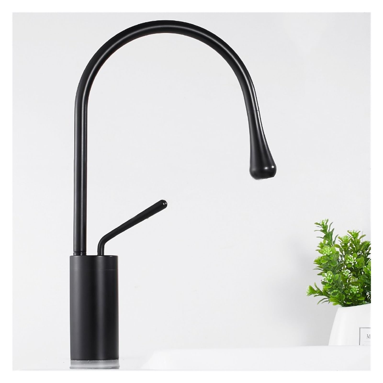 ZQFHSX Matte Black Kitchen Faucet with PullOut Sprayer 360° Swivel Mixer Tap for Sink Hot & Cold Water Modern Countertop Mount Durable Stylish Design