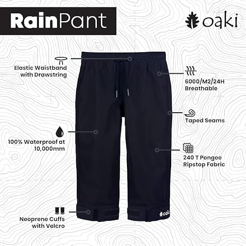Children's Trail II Rain Pants, Black, 6/7