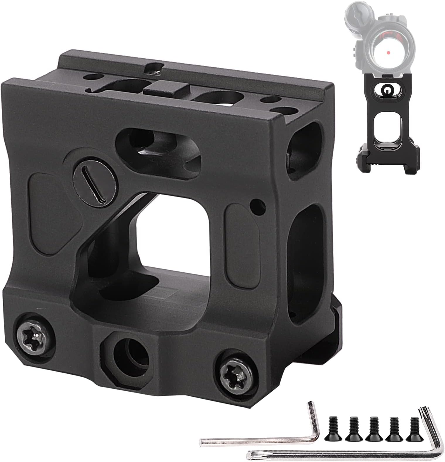 Red Dot Riser Mount Picatinny Riser Mounts for T1 T2 H1 H2 Optic Sight Accepts All Footprint Optics