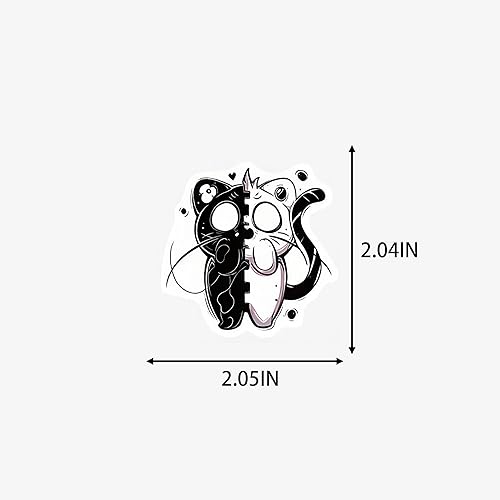 Miniatura 6 de Calcomanías de gato negro, 50 unidades, calcomanías góticas de gato, lindas calcomanías estéticas góticas en colores pastel para niñas, niños,