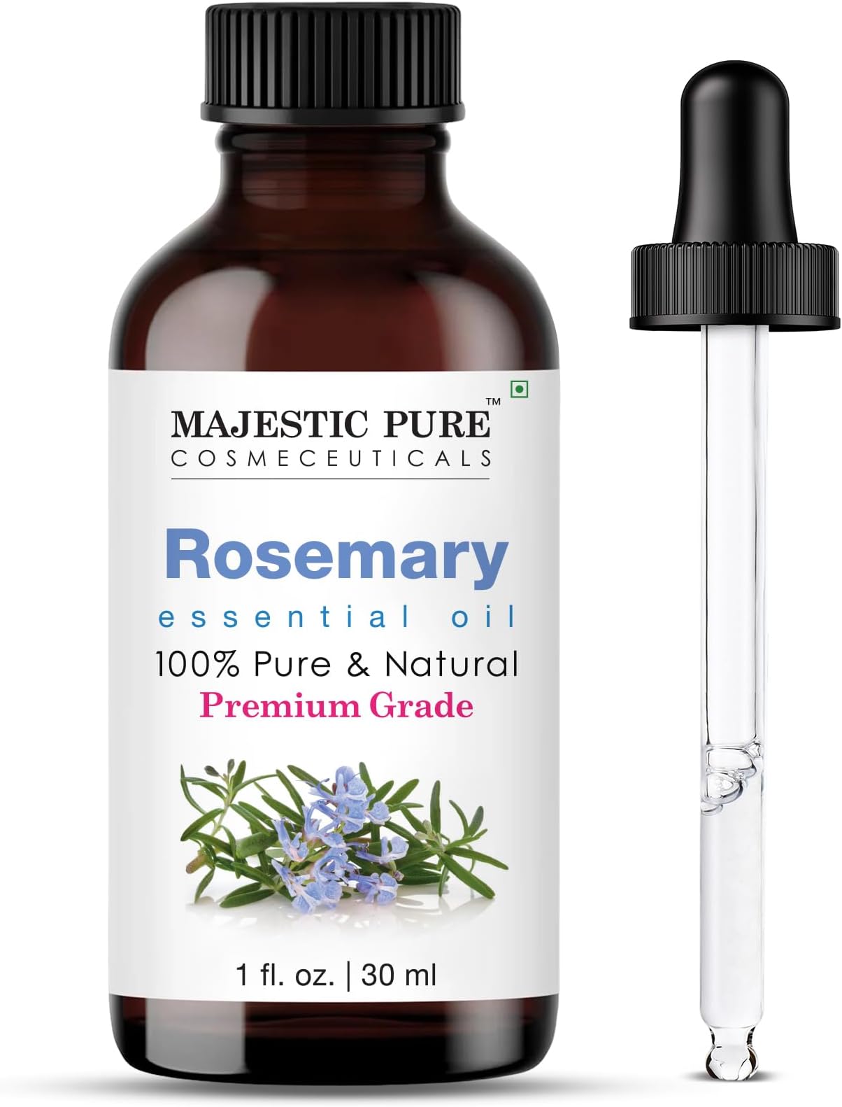 MAJESTIC PURE Rosemary Therapeutic Grade Essential Oil, 1fl. oz