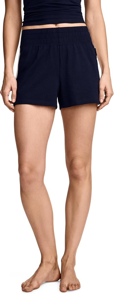 Pantalón corto elástico de algodón orgánico Loungewear para mujer