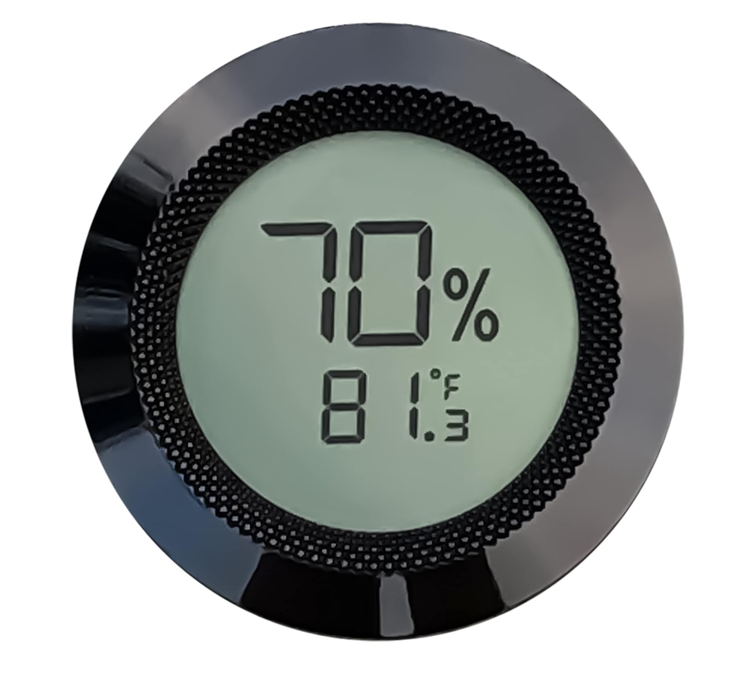 Prestige Import Group Round 2" Digital Hygrometer Thermometer for Cigar Humidors - Gun Metal - 2 Pieces