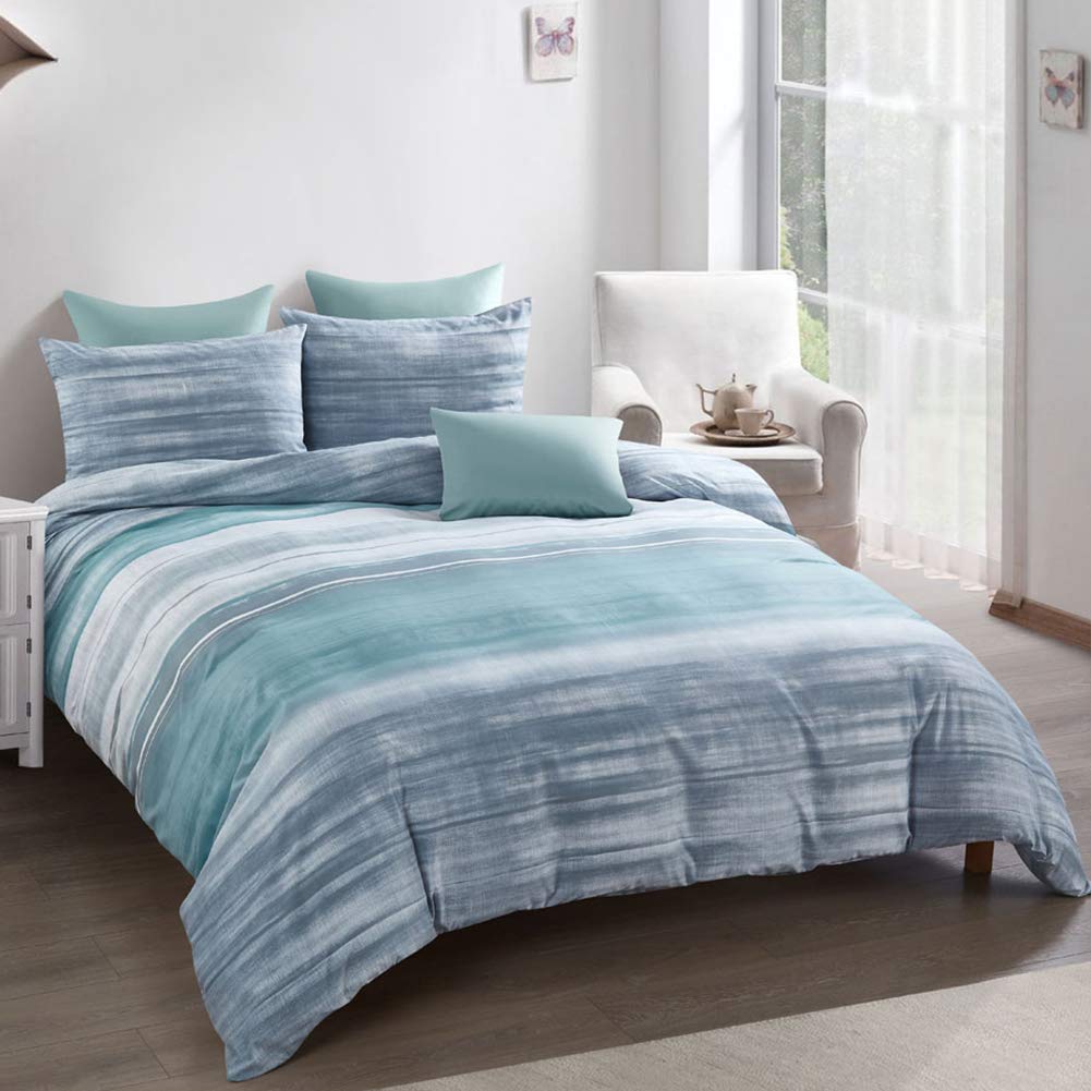 HYPREST Set Copripiumino Queen Size Verde Salvia 7 Pezzi – Morbido Microfibra, Leggero E Traspirante, Certificato Oeko-Tex