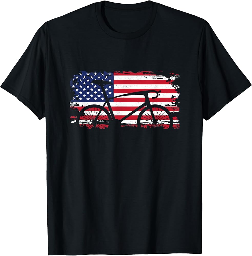 Ropa de ciclismo de carretera con bandera americana - Camiseta de ciclismo para bicicleta