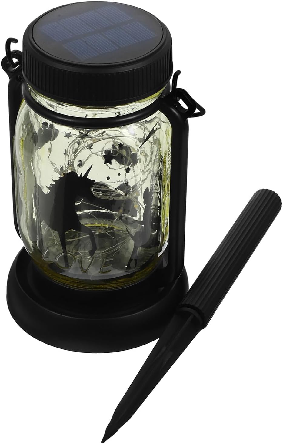 2pcs Solar Power Jar Lanterns Outdoor Hanging Solar LED Lights Waterproof Vintage Glass Jar for Garden Patio Camping