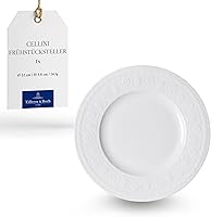 Vista 8 de Villeroy & Boch Cellini - Plato llano, 10.5 pulgadas, porcelana premium, color blanco
