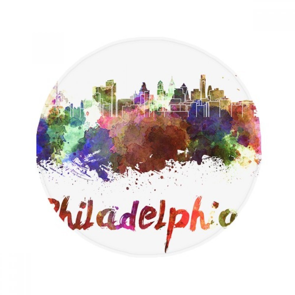 Tapis pet anti-slip Philadelphie aquarelle rond antidérapant de 50cm