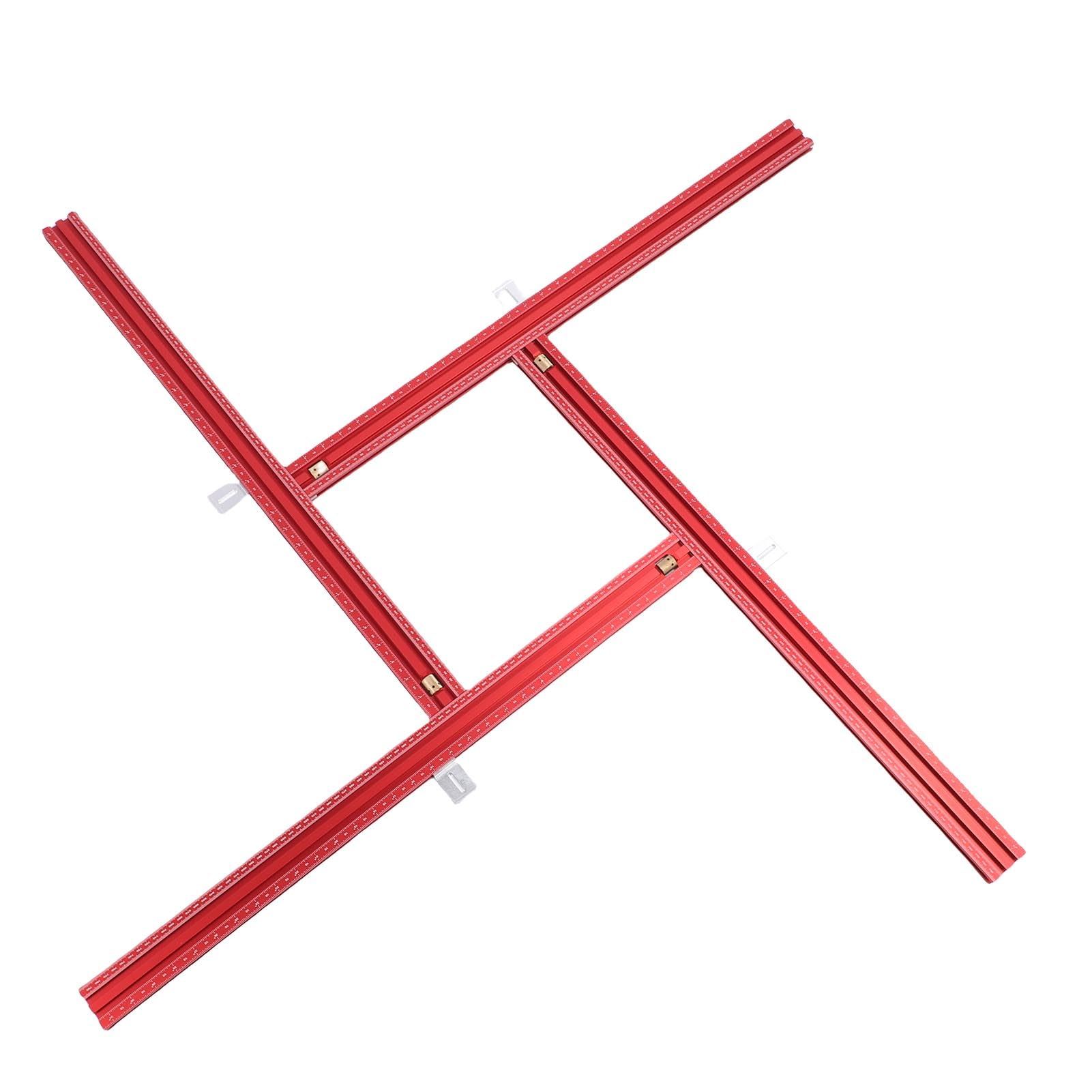 Verstelbaar freessjabloon, 800 x 800 mm, freesapparaat & router jig voor bovenfrees, houtfreeshulp voor het maken van vierkante en rechthoekige sleuven (met 2 metalen G-clips