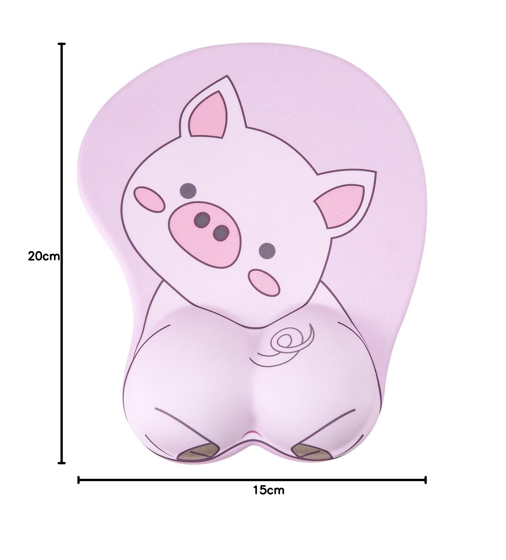 Podkładka pod mysz z poduszką żelową, różowa Kawaii, podkładka pod mysz KAIGOBOX z motywem świnki, żelowa, podkładka pod mysz, ergonomiczna podkładka pod mysz do domu i biura, antypoślizgowa podkładka