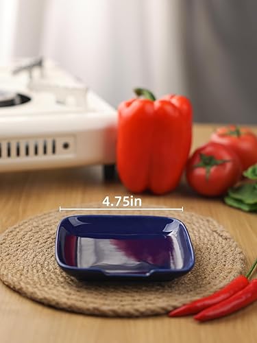 Miniatura 10 de GDCZ Soporte de cuchara de cerámica para estufa, soporte grande de 4.75 pulgadas para encimera de cocina, soporte de cuchara de café blanco, soporte