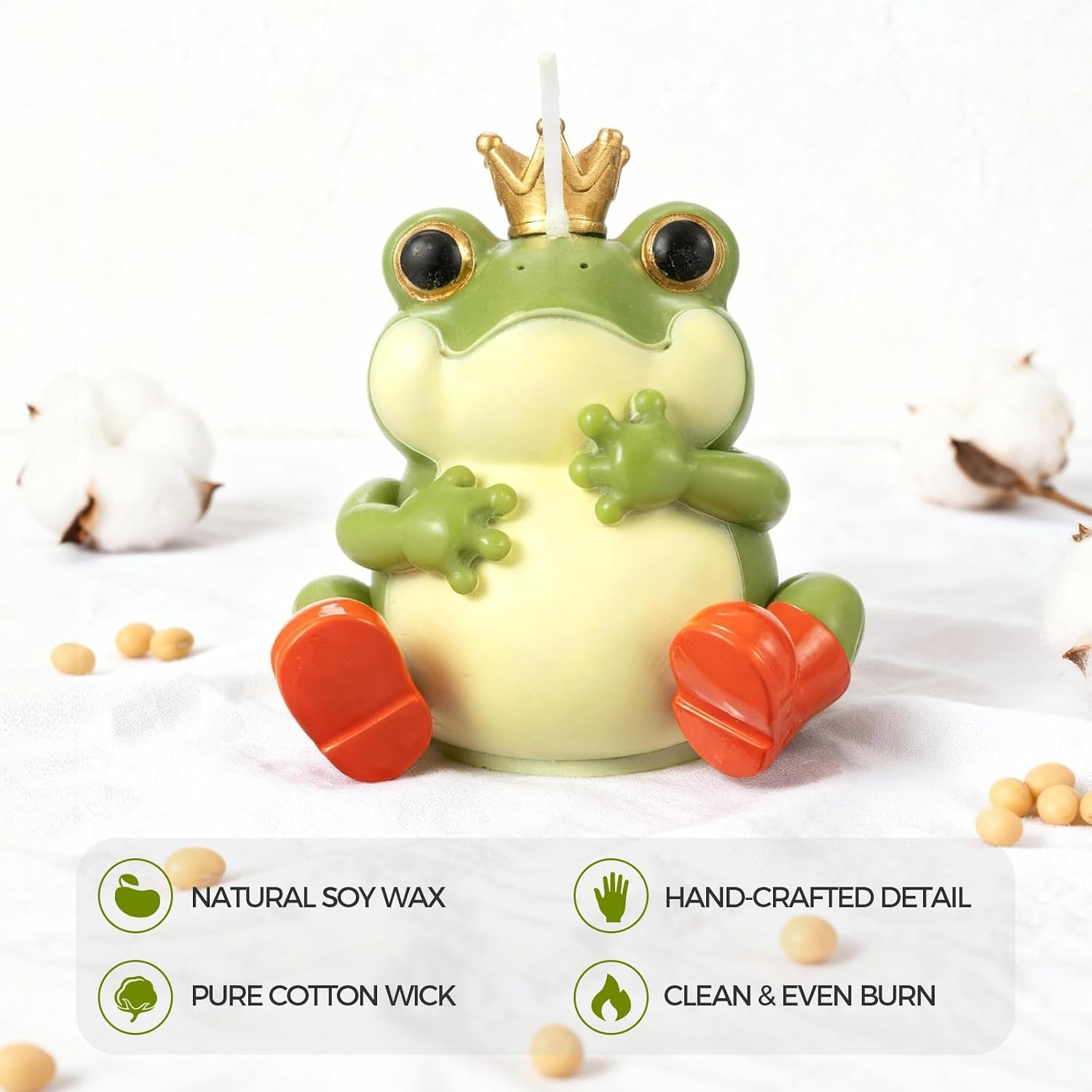 Frog Candle, Funny Frog Decor for Shelf and Desk Decoration