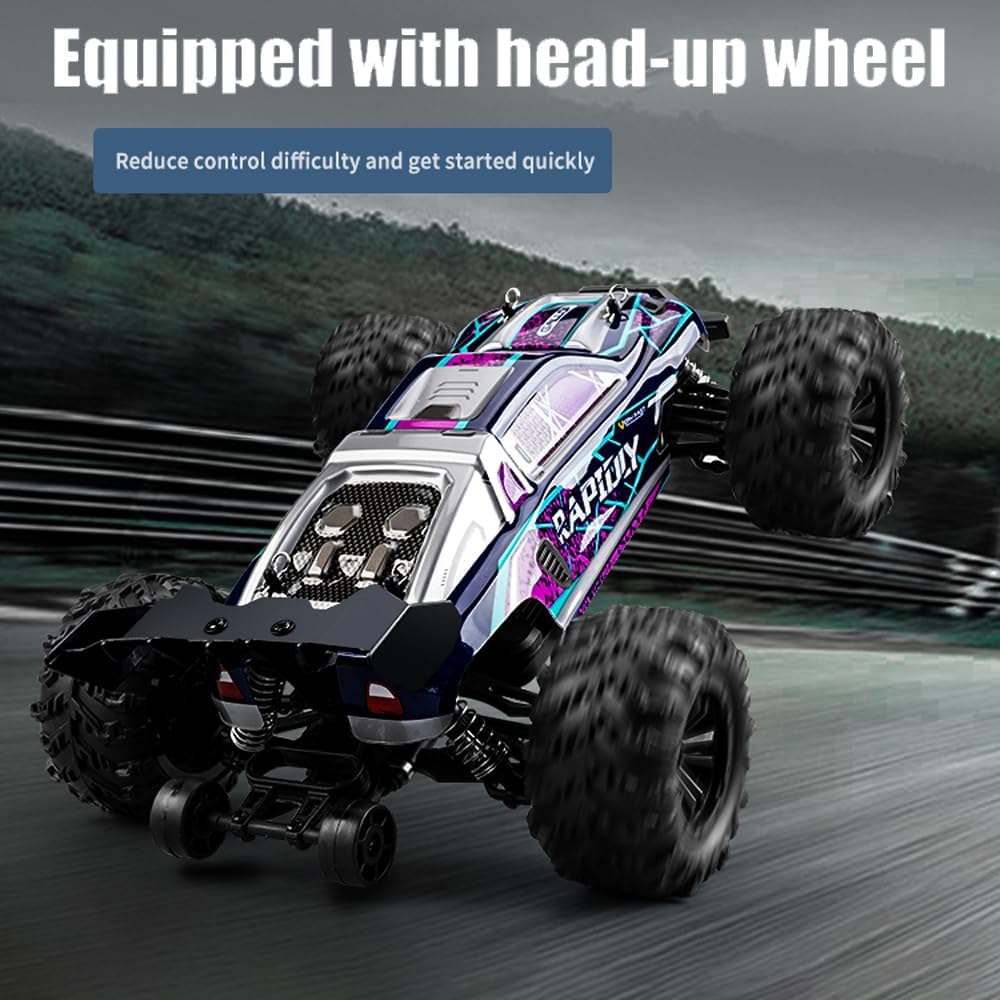 Zdalnie sterowany samochód 1/16, 50 km/h, RC, wysoka prędkość, Offroad Drift, silnik ze szczotką węglową 2,4 G, silnik 4WD Off Road Race Buggy, 3 baterie 16101 (niebieski)