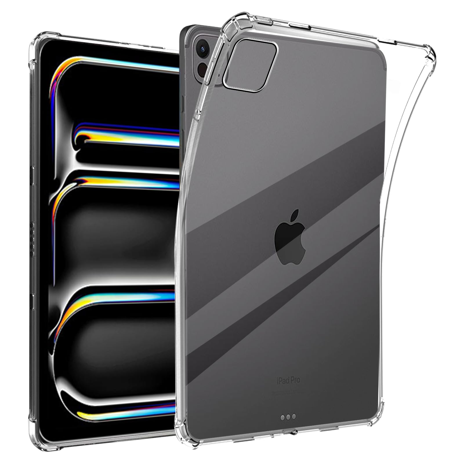Clear Case for iPad Pro 11 inch 2024, Ultra Transparent Soft TPU Protective Cover, Lightweight Flexible Silicone Shockproof Rugged Back Cover for iPad Pro 11 inch 2024