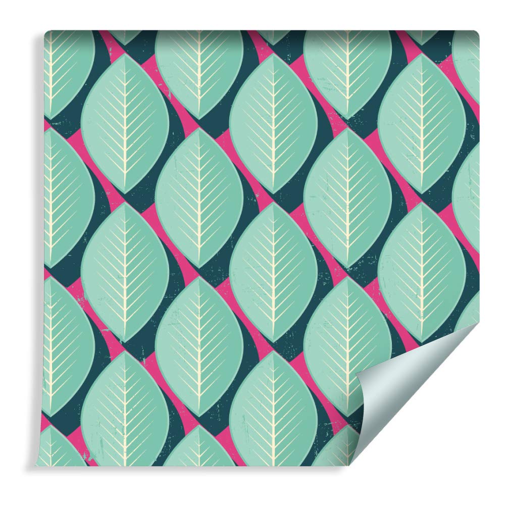 Muralo Papier Peint Rétro - Magnifiques Feuilles Colorées - 10m x 53 cm